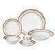 Stylish 24 Pieces Porcelain Dinnerware Set Service for 4 People, Isabella Design