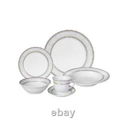 Stylish 24 Pieces Porcelain Dinnerware Set Service for 4 People Sirena Design