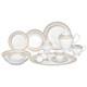 Stylish 57 Pieces of Porcelain Dinnerware Set Classic Gold Scroll Border