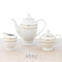 Stylish Elegant Bone China Dinnerware Set Service for 8 People Lia, 57 Piece