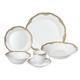 Stylish and Elegant 24 Piece Fine Wavy Edge Porcelain Dinnerware Set White