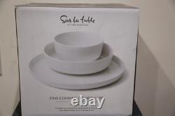 Sur La Table 12-Piece Ceramic Dinner Set White, 4 Place Settings, Safe