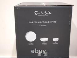 Sur La Table 12-Piece Ceramic Dinner Set White, 4 Place Settings, Safe
