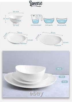 Sweese 198.001 Porcelain Dinnerware Set, 18-Piece, Service for 6, White