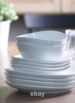 Sweese 198.001 Porcelain Dinnerware Set, 18-Piece, Service for 6, White