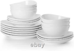 Sweese 198.001 Porcelain Dinnerware Set, 18-Piece, Service for 6, White