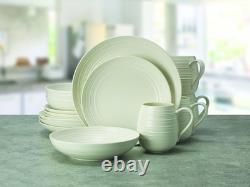 Swirl Coupe 16 Piece Dinnerware Set, Service for 4, White
