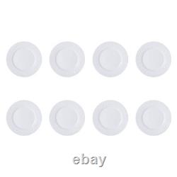 Sylvia 32-Piece White Dinnerware Set, Service for 8, Durable Stoneware Plates