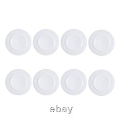 Sylvia 32-Piece White Dinnerware Set, Service for 8, Durable Stoneware Plates