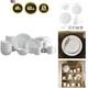 Sylvia Dinnerware Set 32-Piece Service for 8 White Porcelain Dinner Plates