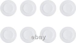 Sylvia Dinnerware Set 32-Piece Service for 8 White Porcelain Dinner Plates