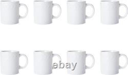 Sylvia Dinnerware Set 32-Piece Service for 8 White Porcelain Dinner Plates