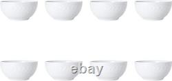 Sylvia Dinnerware Set 32-Piece Service for 8 White Porcelain Dinner Plates