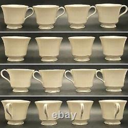 Syracuse China Yorktown Platinum Trim 16pc Dinnerware for 4 1966-70 Made in USA