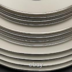 Syracuse China Yorktown Platinum Trim 16pc Dinnerware for 4 1966-70 Made in USA