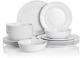 TP Dinnerware Set, 18-Piece Melamine Dishes Set, Dinner Service for 6 with Bowls