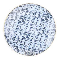 & Table Dot 12-Piece Ceramic Dinnerware Set Blue