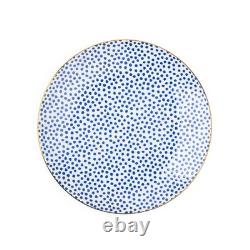 & Table Dot 12-Piece Ceramic Dinnerware Set Blue