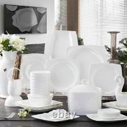 Tableware Dish Plate Bowl Set Pure White Unglazed Coloured Bone Porcelain Plates