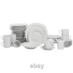 Ten Strawberry Street Simply White round 45-Pieces Dinnerware Set