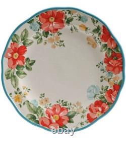 The Pioneer Woman Vintage Floral 12-Piece Dinnerware Set, Teal. Open Box