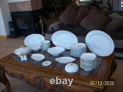 Thomas Bavaria & Sevres Antique White Porcelain & Gold Trim China 46 Pieces