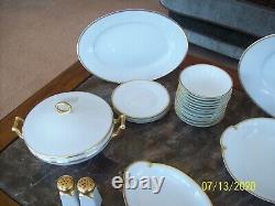 Thomas Bavaria & Sevres Antique White Porcelain & Gold Trim China 46 Pieces