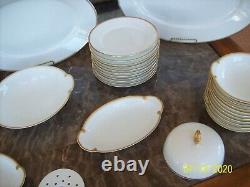 Thomas Bavaria & Sevres Antique White Porcelain & Gold Trim China 46 Pieces