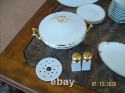 Thomas Bavaria & Sevres Antique White Porcelain & Gold Trim China 46 Pieces