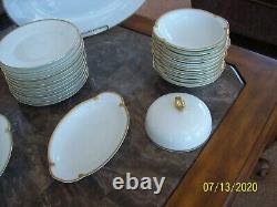 Thomas Bavaria & Sevres Antique White Porcelain & Gold Trim China 46 Pieces