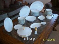 Thomas Bavaria & Sevres Antique White Porcelain & Gold Trim China 46 Pieces