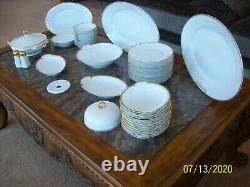 Thomas Bavaria & Sevres Antique White Porcelain & Gold Trim China 46 Pieces