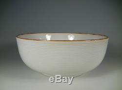 Thomas O'Brien VINTAGE MODERN WHITE Concentric Rings Large Serving Bowl
