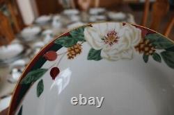 Tienshan Magnolia Dinnerware Set 5 Piece Place Setting For 12 & Serving Platter