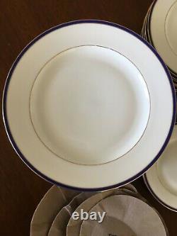 Tiffany & Co. Dinnerware, China Limoges, France TIC16 Blue & Gold Rim