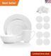 Timeless Trellis White Dinnerware Set for 4 Dishwasher & Microwave Safe