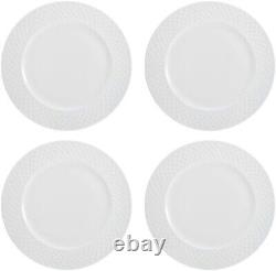 Timeless Trellis White Dinnerware Set for 4 Dishwasher & Microwave Safe