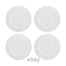 Trellis 16 Piece Dinnerware Set, Service for 4, White