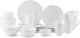 Trellis Bone China Lightweight Chip Resistant 40 Piece Dinnerware Set, Service f