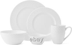 Trellis Bone China Lightweight Chip Resistant 40 Piece Dinnerware Set, Service f