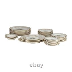 Triumph Limoges Rosalie Stamped 22k Gold Trim Plates Set, 48 Pieces, Fine China