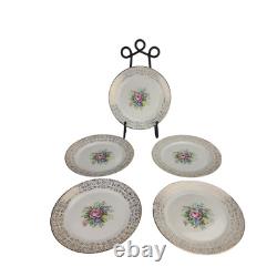 Triumph Limoges Rosalie Stamped 22k Gold Trim Plates Set, 48 Pieces, Fine China