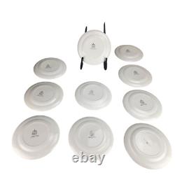 Triumph Limoges Rosalie Stamped 22k Gold Trim Plates Set, 48 Pieces, Fine China