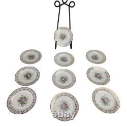 Triumph Limoges Rosalie Stamped 22k Gold Trim Plates Set, 48 Pieces, Fine China