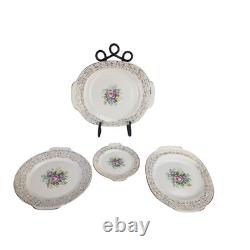 Triumph Limoges Rosalie Stamped 22k Gold Trim Plates Set, 48 Pieces, Fine China