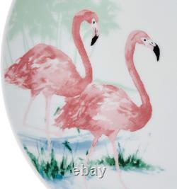 Tropical Flamingo 12-Piece Dinnerware Set for 4 Plates & Bowls Tropical Flamingo 12-Piece Dinnerware Set for 4 Plates & Bowls