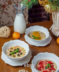 Tudor Royal 12-Piece Porcelain round Dinnerware Set White Color, Service for 4 P