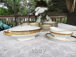 Two Limoges Dinnerware Set With Similar Golden Encrusted Trim 47 Pc