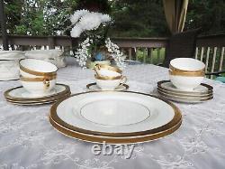 Two Limoges Dinnerware Set With Similar Golden Encrusted Trim 47 Pc