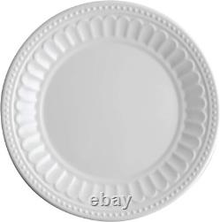 UPware 12-Piece Melamine Dinnerware Set, Includes Dinner Plates, Salad White